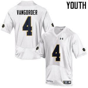 Notre Dame Fighting Irish Youth Montgomery VanGorder #4 White Under Armour Authentic Stitched College NCAA Football Jersey LVC8899WS